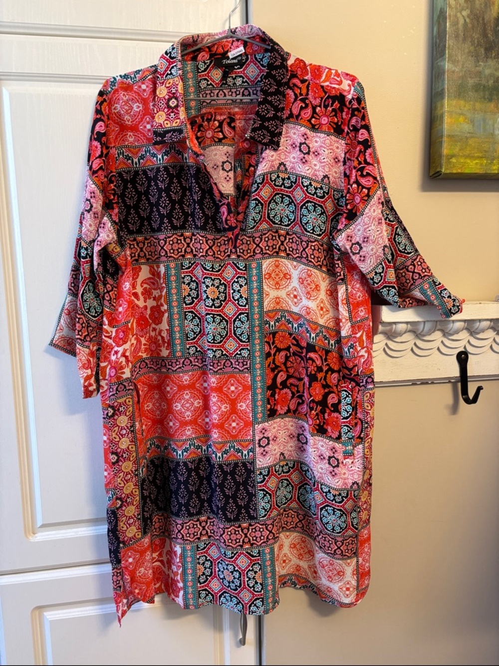 Tolani silk tunic top. XL
